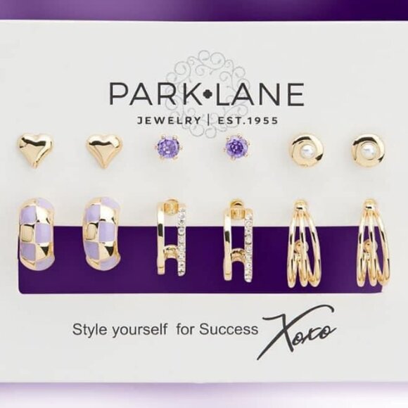 Boutique Bundle Earrings Purple Lavender and Gold - Picture 2 of 3